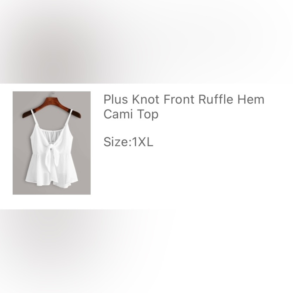 White, ruffle hem, cami top